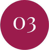 An image of a raspberry colored circle with a white number 3 in it.